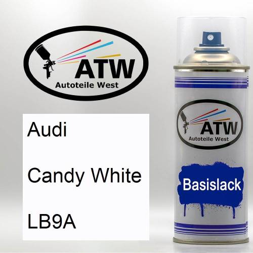 Audi, Candy White, LB9A: 400ml Sprühdose, von ATW Autoteile West.